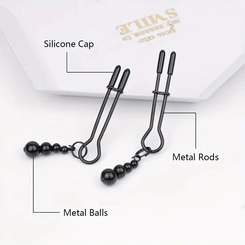 Metal Nipple Clip with Gourd Pandent Breast Clamp Adjustable Stimulation Nipple Tools Adult BDSM Sex Toys for Women and Couples