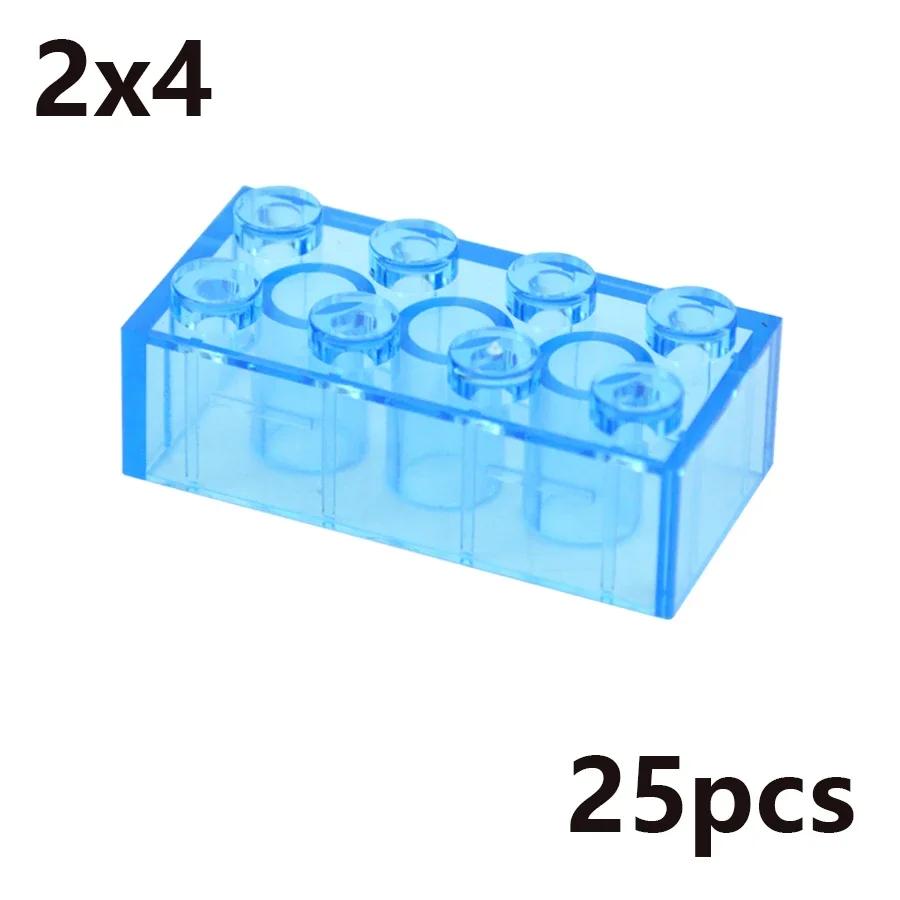 MOC Transparent Thick Building Blocks Figures 1x1 1x2 2x2 2x4 Dots Clear Brick Compatible Brand Educational Creative Toy for Kid