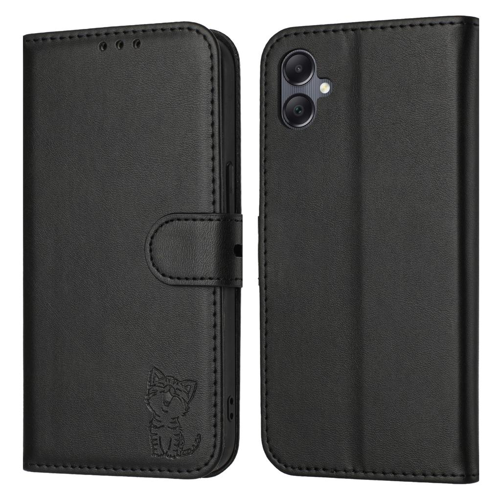 For Samsung Galaxy A07/A06 4G/5G Case Happy Cat Pattern Imprinted Leather Wallet Phone Cover