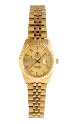 Deluxe Date Watch Gold Strap ELGIN Men's FK1422G-D1