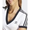 adidas Originals 3-Stripes V-Neck Slim Short Sleeve T-Shirt Women Tops White IR8114