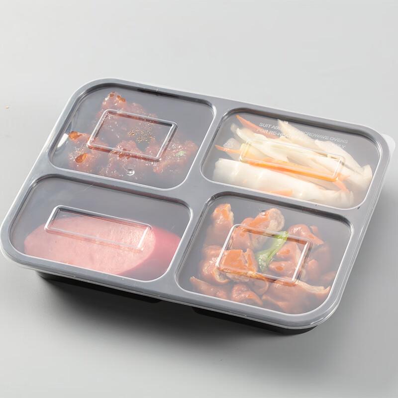 Disposable 4-Compartment Meal Prep Containers