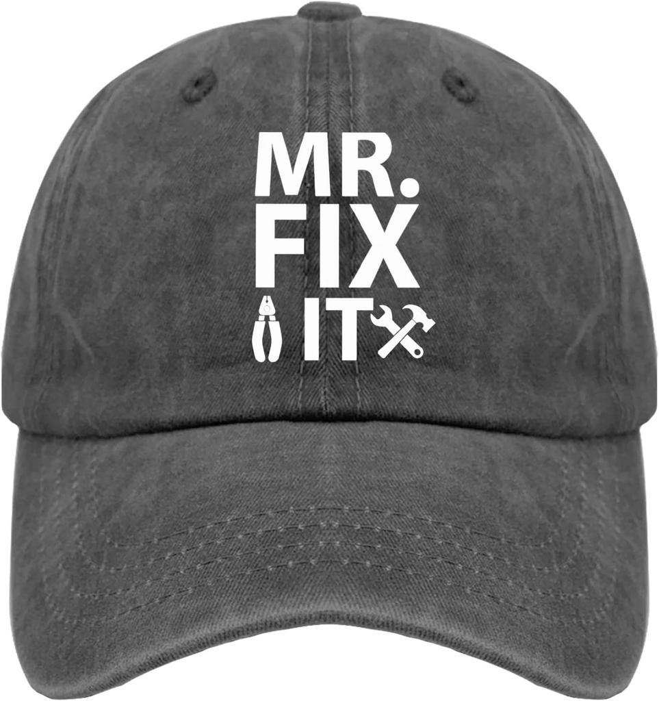 Mr Fix It Pliers Hammer Graphic Baseball Cap Casual Polyester Adjustable Adult Dad Hat