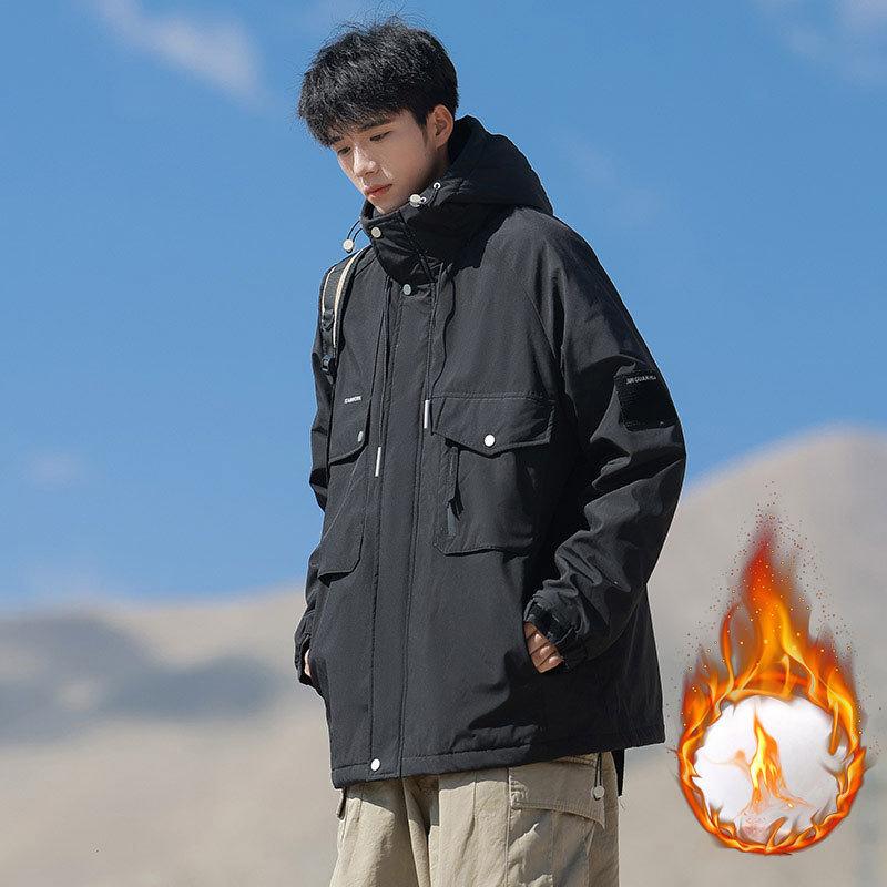 Work Jacket Men's New Spring and Autumn Trendy Handsome Versatile Loose Ins Hong Kong Style Large Size Hooded Jacket