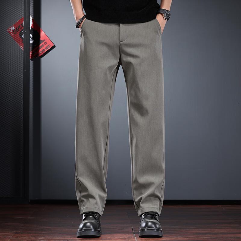 Men's Loose Straight Fit Casual Business Pants