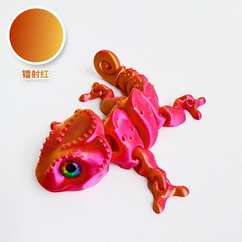 10Cm 3D Printing Chameleon Model Flexible Joints Movable Decompression Birthday Toy Simulation Animal Decoration Ornament Home
