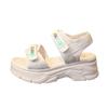 Sports sandals women's black 2025 new summer Velcro thick-soled wedge heel lightweight soft-soled casual open-toed shoes