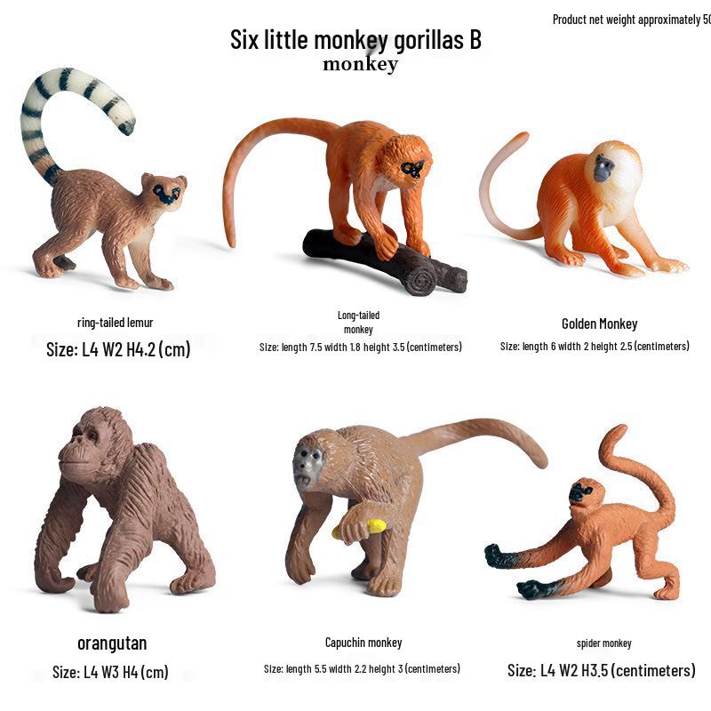 Children's Cognitive Simulation Primate Model: Gorilla & Golden Snub-nosed Monkey Wildlife Toy