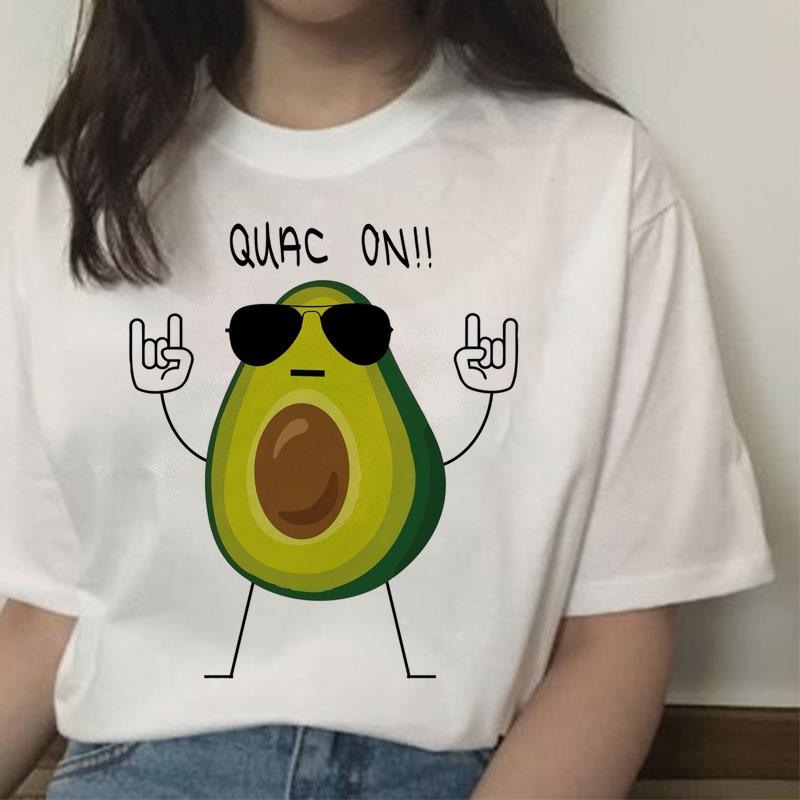 Avocado Women Vegan Femme Ulzzang 90S Harajuku Kawaii Vintage T Shirt Funny Tshirt Graphic T-Shirt Style Female Aesthetic Korean