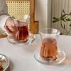Heat-Resistant Glass Turkish Tea Cup with Saucer - European Style for Coffee, Flower Tea, and Snacks