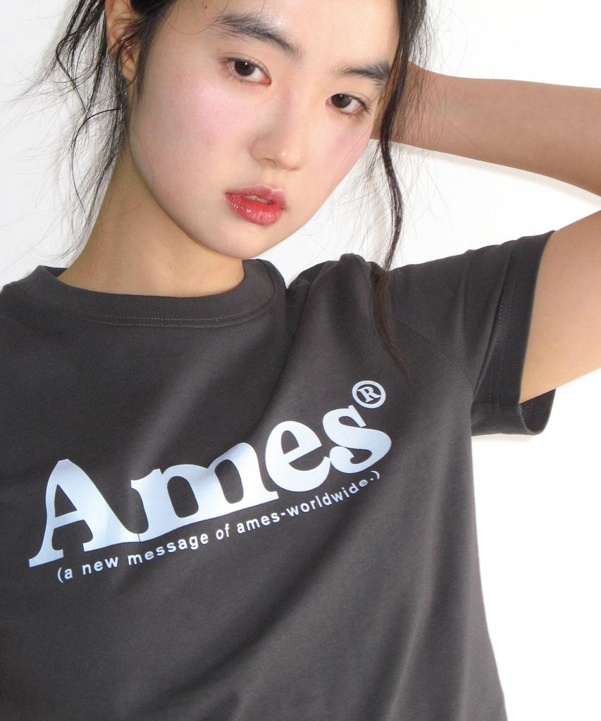 AMES-WORLDWIDE Basic Logo Tee Charcoal