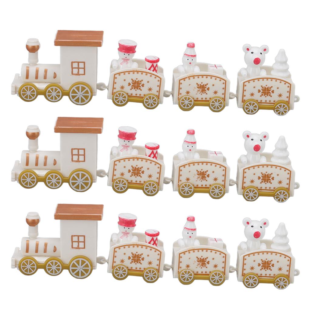 3 Sady Malý Vláček Vánoční Dekorace Vynikající Mini Vláček Dekor Sada Vánoční Dekorační Rekvizity