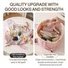1PC Drawstring Waterproof Bucket Large Capacity Cosmetic Fashionable Makeup Fashionable Bag Portable Organizer High-End 30x17cm