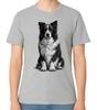Border Collie Sitting Dog T-Shirt Pet Portrait Unisex Tee