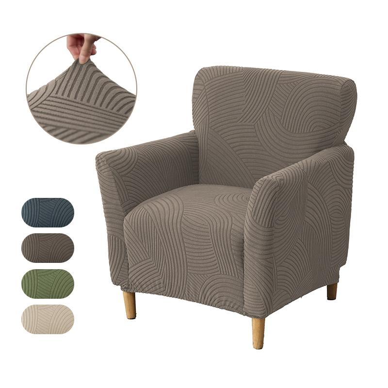 Nordic Club Tub Sofa Cover Elastic Single Armchair Slipcover Stretch Soft Chair Slipcover for Bar Counter Living Room Bedroom