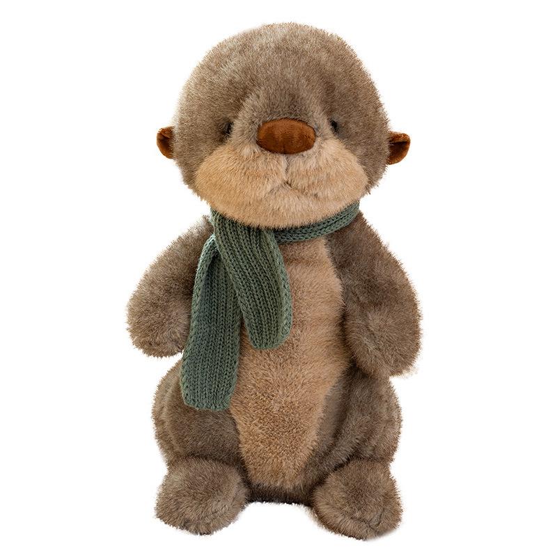 Cute Cute Scarf Otter Doll Plush Toy Sea Otter Doll Children Soothing Rag Doll Girl Birthday Gift