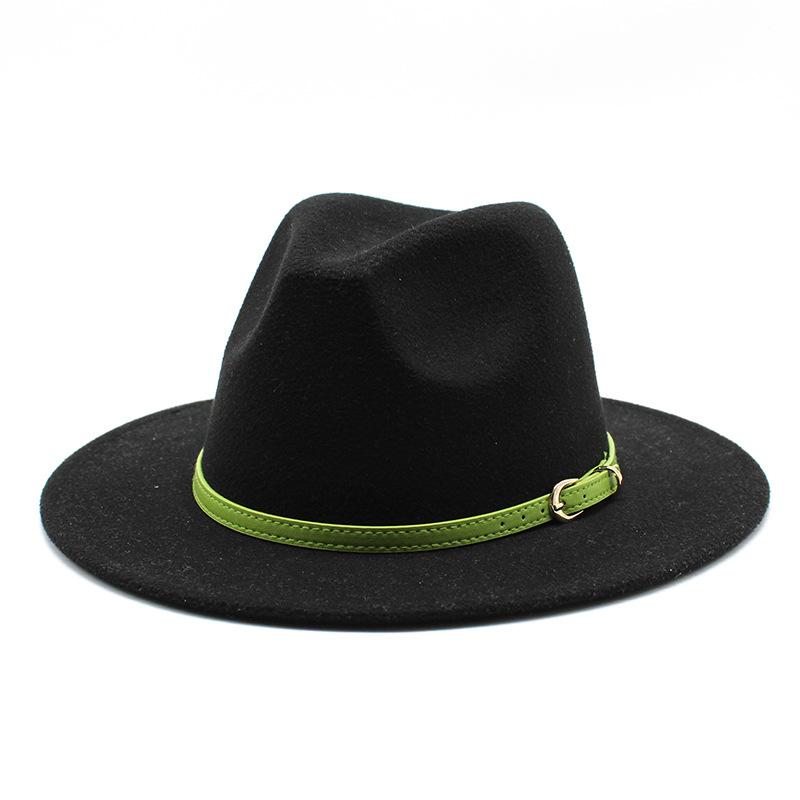 Men'S And Women'S Woolen Top Hats, Gentlemen'S Jazz Hats, Flat-Brimmed Big Eaves