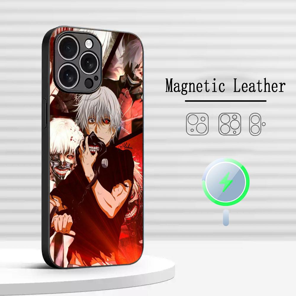 Pop Hot Tokyo Ghoul Anime Pattern Phone Case For iPhone 17 16 15 14 13 12 Plus Pro Max High-end Luxury Magsafe Sheepskin