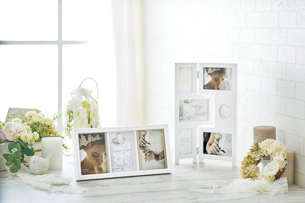 LADONNA Photo x Frame, Bridal, L-size 3, Size Approx. W31.3 H15.5 cm, DF87-30