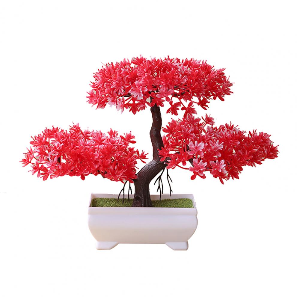 Tabletop Colored Faux Mini Pine Tree-Artificial Potted Plant for Home Office Store Display Plastic Low-Maintenance Indoor Decor