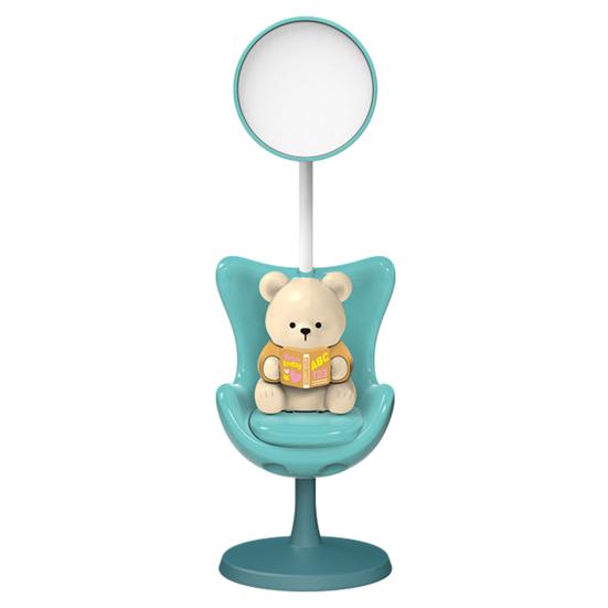 Cute Bear Desk Lamp 3 Lighting Modes LED Nursery Bedside Table Lamp Rechargeable Night Light for Bedroom Study