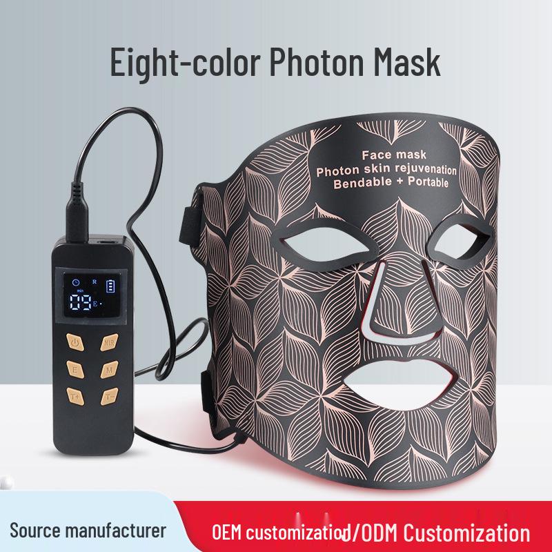 8-Color Silicone LED Light Mask: Red & Blue Photon Beauty Rejuvenation Facial Device