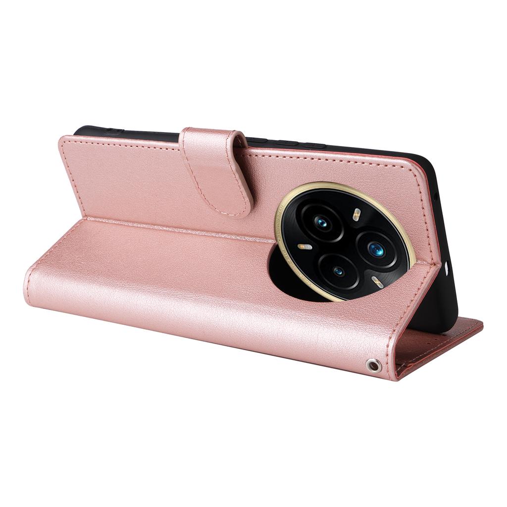 For Realme 14 Pro+ 5G Case Wallet Stand View PU Leather Phone Cover with Wrist Strap