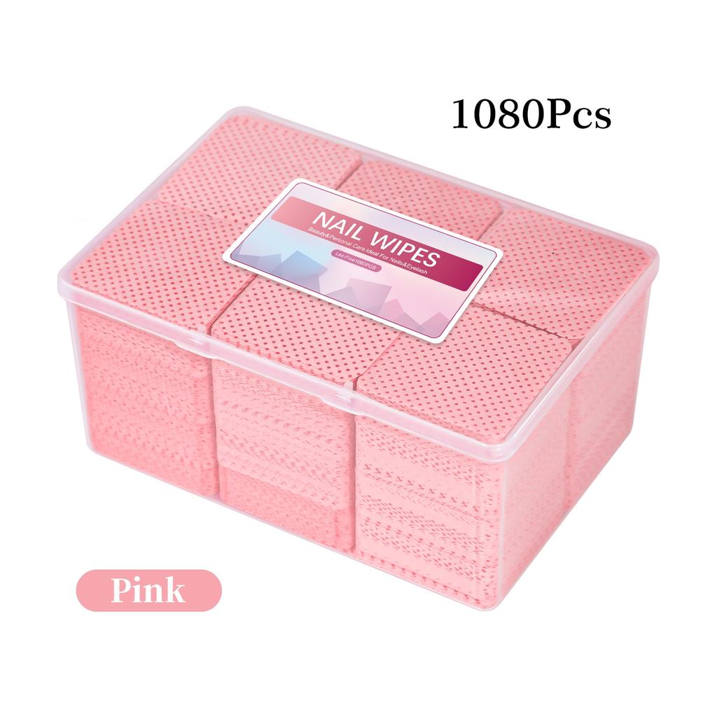 1080 PCS Lint Free Nail Cotton Pads For Nail Polish Removal Nail Wipes Magic Cleaning Sheets Box Refill For Salon And Home Use