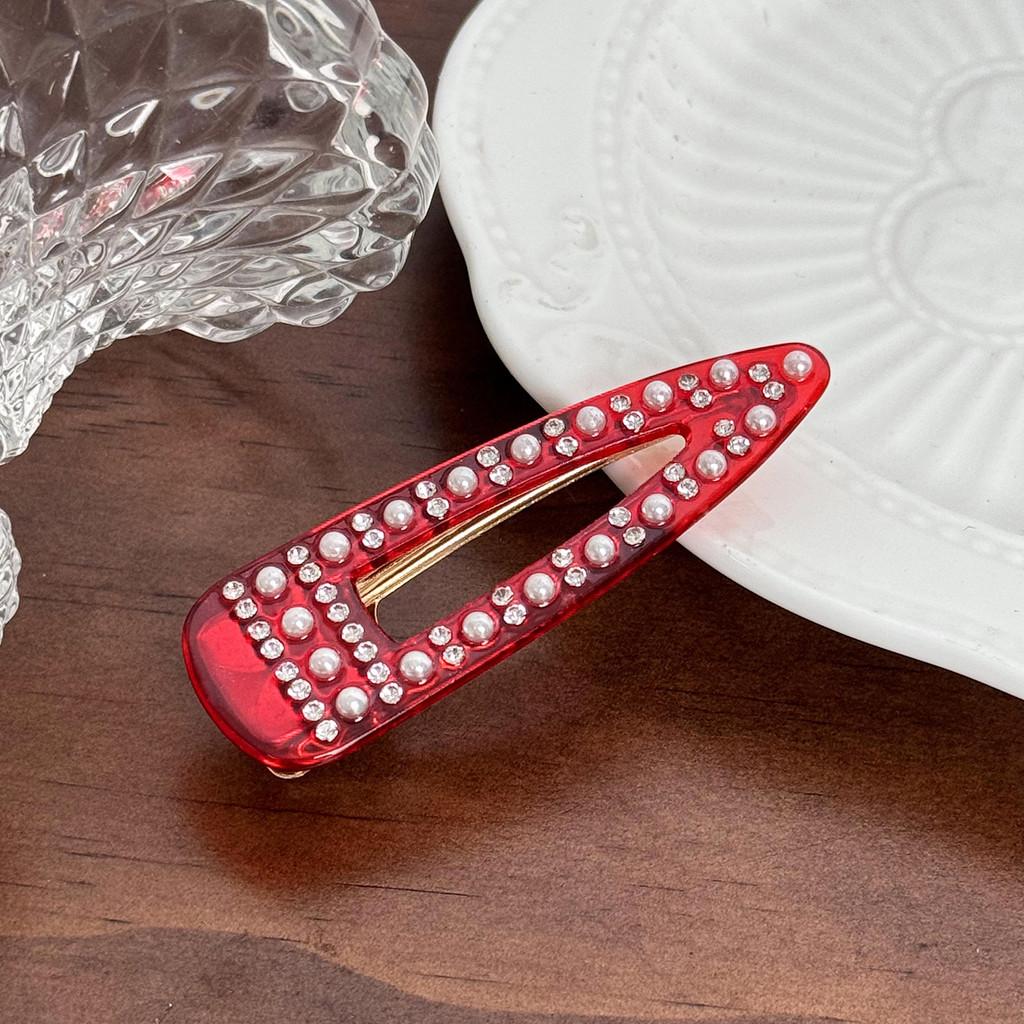 Chic Black And Colorful Hair Clip With Full Rhinestones For Trendy Summer Styles