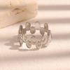 European & American Style Stainless Steel Layered Round Bead Ring for Women – Fade-Resistant Trendy Temperament Jewelry