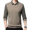 Uomo Autunno Primavera Camicia Collo Turn-down Finto Due Pezzi Maglione Patchwork Taglie Forti Righe Bottoni Stile Formale Business Uomo Top Ufficio