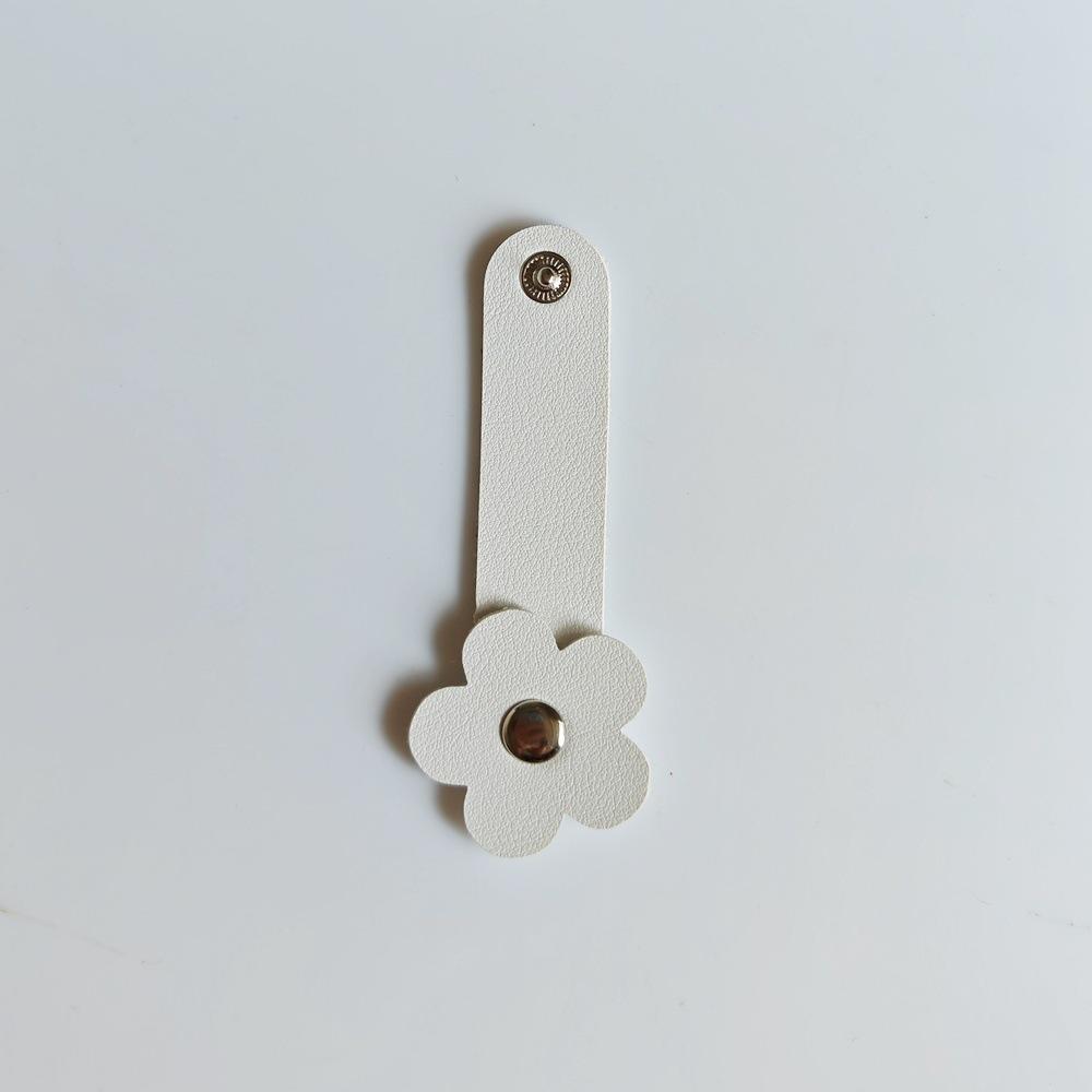 

Cable Winder PU leather Flower shaped cable tie headphone stand wire organizer headphone winding device белый
