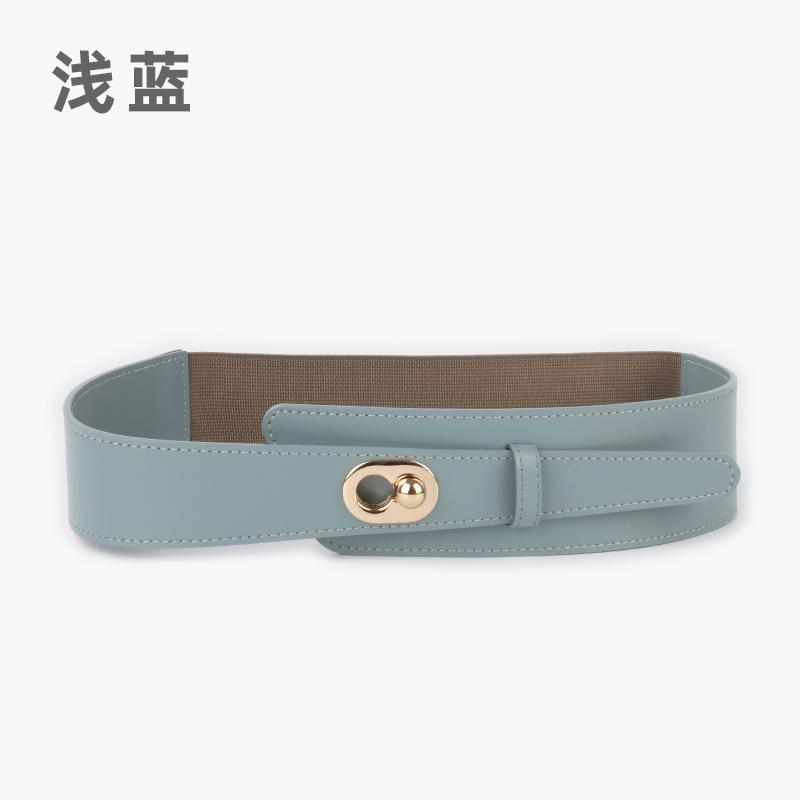 Women'S Elastic Belt With Dress, Suit Temperament Waist Seal, Women'S Elastic Belt, Leather Belt.