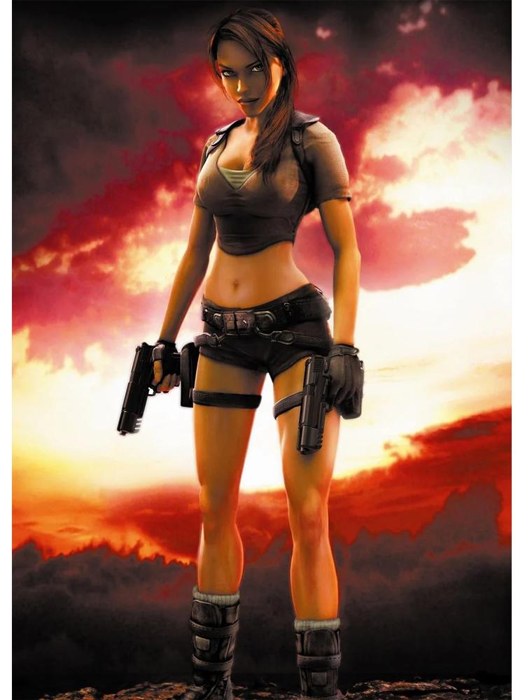 

Винтажный игровой постер аниме и манги Tomb Raider, холст, картина, настенные художественные принты, фотографии для игровой комнаты, украшение дома 21x30cm No Frame