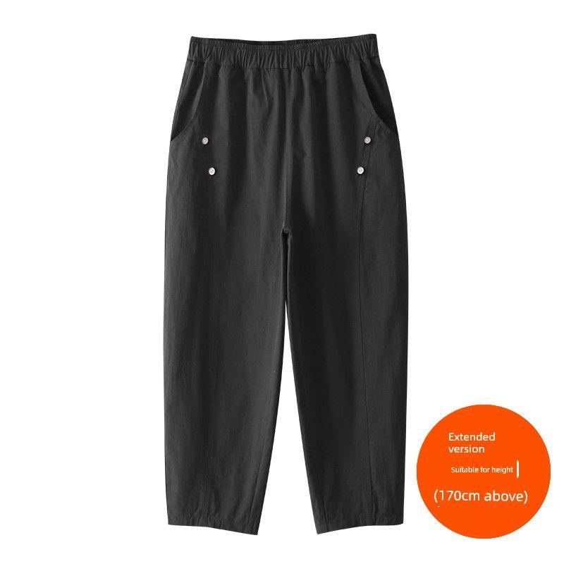 

Корейский стиль Ранняя осень Большой размер Большой размер Женские Стройнящие Брюки с высокой талией Повседневные Black (above 170cm) 8xl