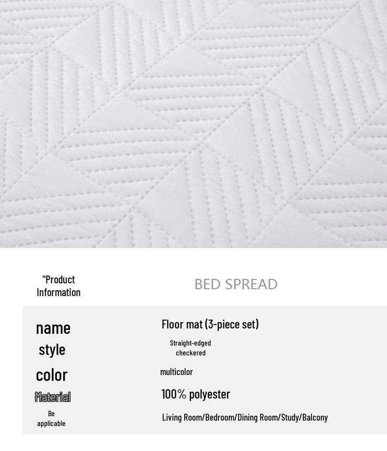 Ultrasonic Double-Sided Quilted Plaid Bedspread Set with Brushed Fabric