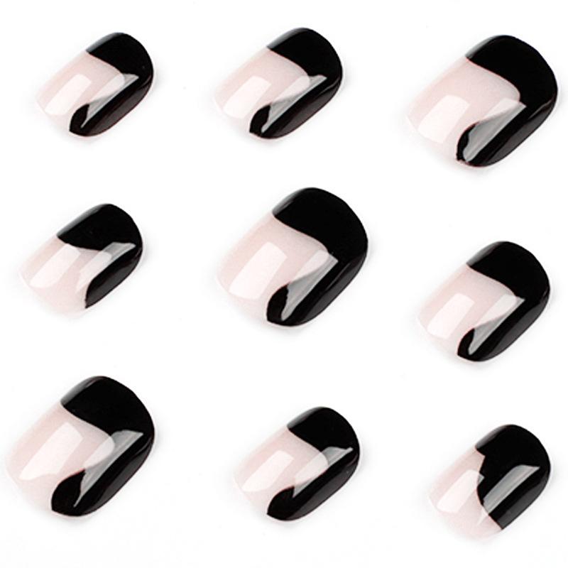 Wear Nail Black Geometric Irregular Nail Piece Wear Nail Art Nail Sticker Removable Nail Piece Nail Art Piece