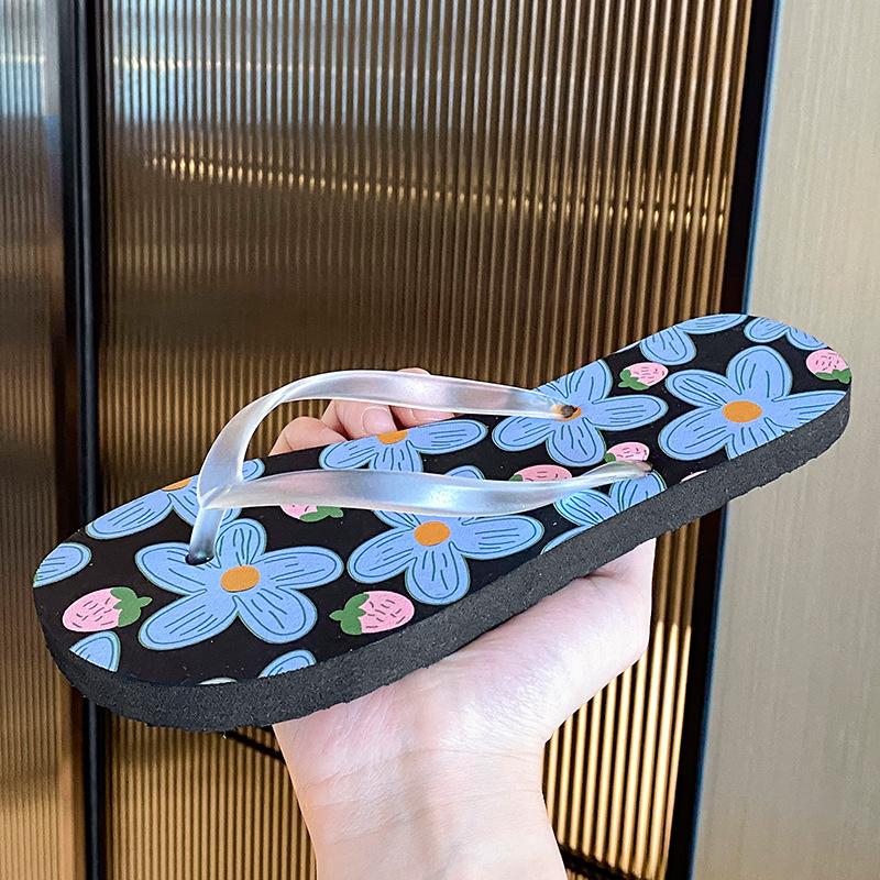Flip-flops women's summer new couples non-slip beach beach pinch feet wear versatile shoes