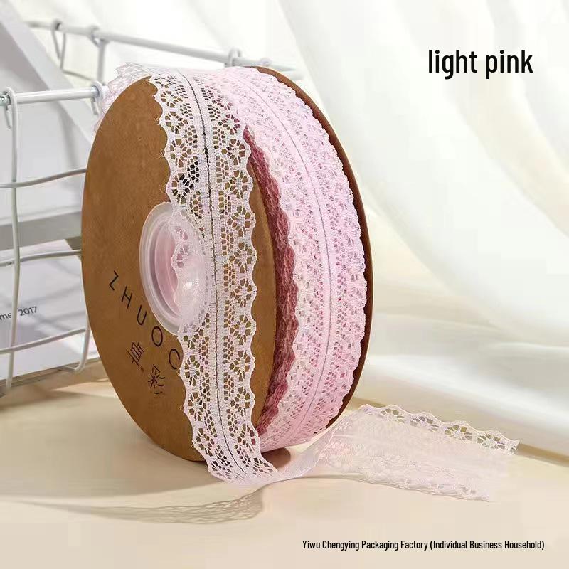 3cm Lace Edge Ribbon for Bouquet & Cake Decor, DIY Bow Streamer - Flower Design 25 & 50 Size
