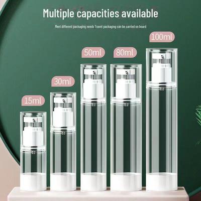 Portable Cosmetic Travel Spray Bottle - Vacuum Press Pump for Moisturizing Lotion