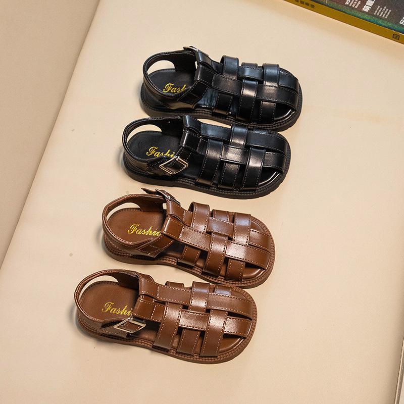 Girls' Sandals2026New Summer Fashionable Closed-Toe Children's Roman Sandals, Korean Style Soft Sole Trendy Princess Shoes