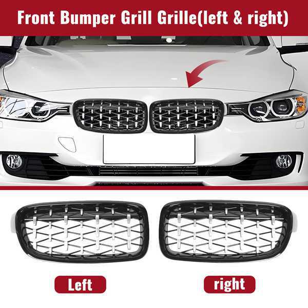 Pair of 51137263479/51137263480 Grilles for 2012-2018 BMW 3 Series F30/F31.