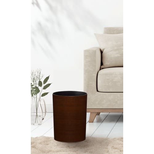 Asvel Wood Grain Trash Can S "Leclerc Collection" 4.7L Brown