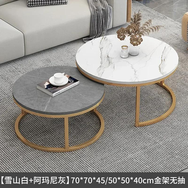 Nordic Living Room Furniture Sofa Coffee Table Dormitory Balcony Hotel Side Tables Simple Modern Small Apartment Round Tea Table