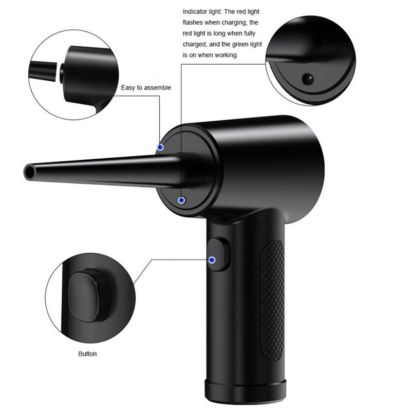 Cordless Air Duster 11111RPM Portable Compressed Air Blower with LED Light for PC Keyboard Laptop Electronics Cleaning