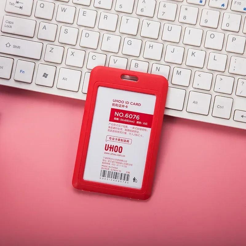 Women Man Credit Card Cover Case with Retractable Buttons Pouch Creative Transparent Nurse Badge Doctor ID Holder Clip Badge