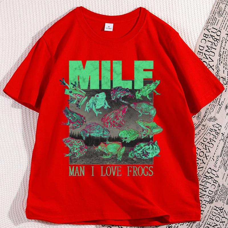 

Funny Man I Love Frogs TShirts Vintage Frog Lover Tee Shirt Casual Cotton Short Sleeve Round Neck Tees Soft High Quality Tops S