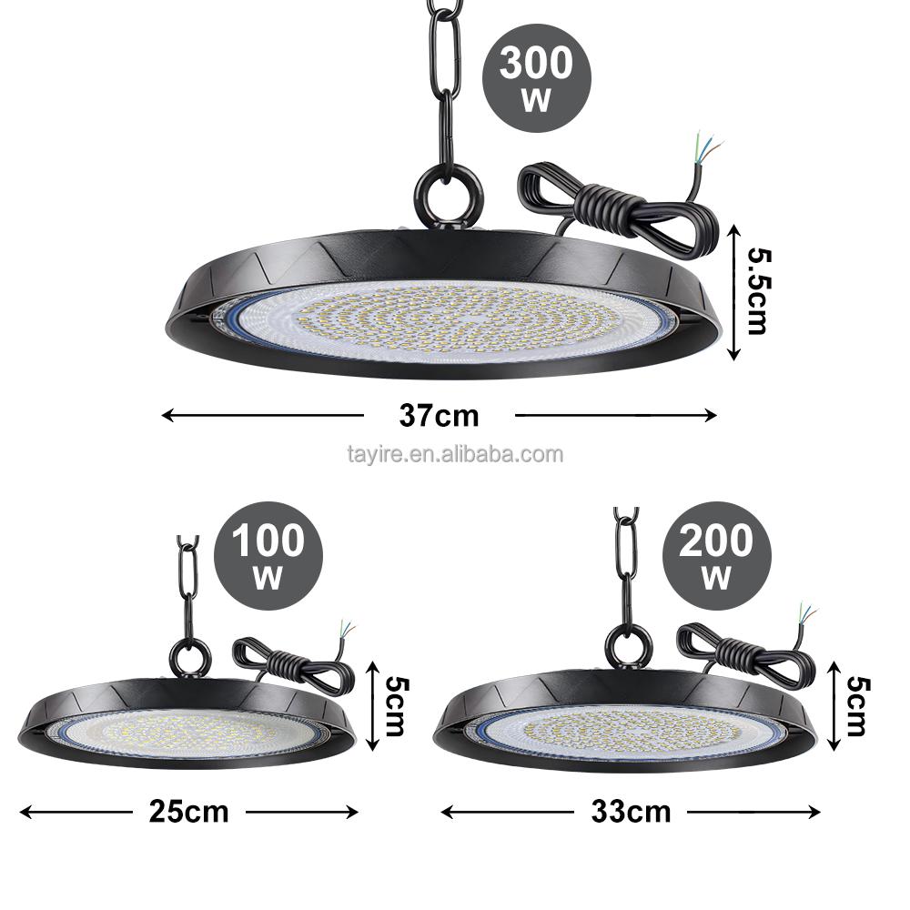 UFO LED High Bay Light 100W 200W 300W EU Stock 220V Waterproof Lamp for Workshop Stadium Supermarket Warehouse Garage Parking
