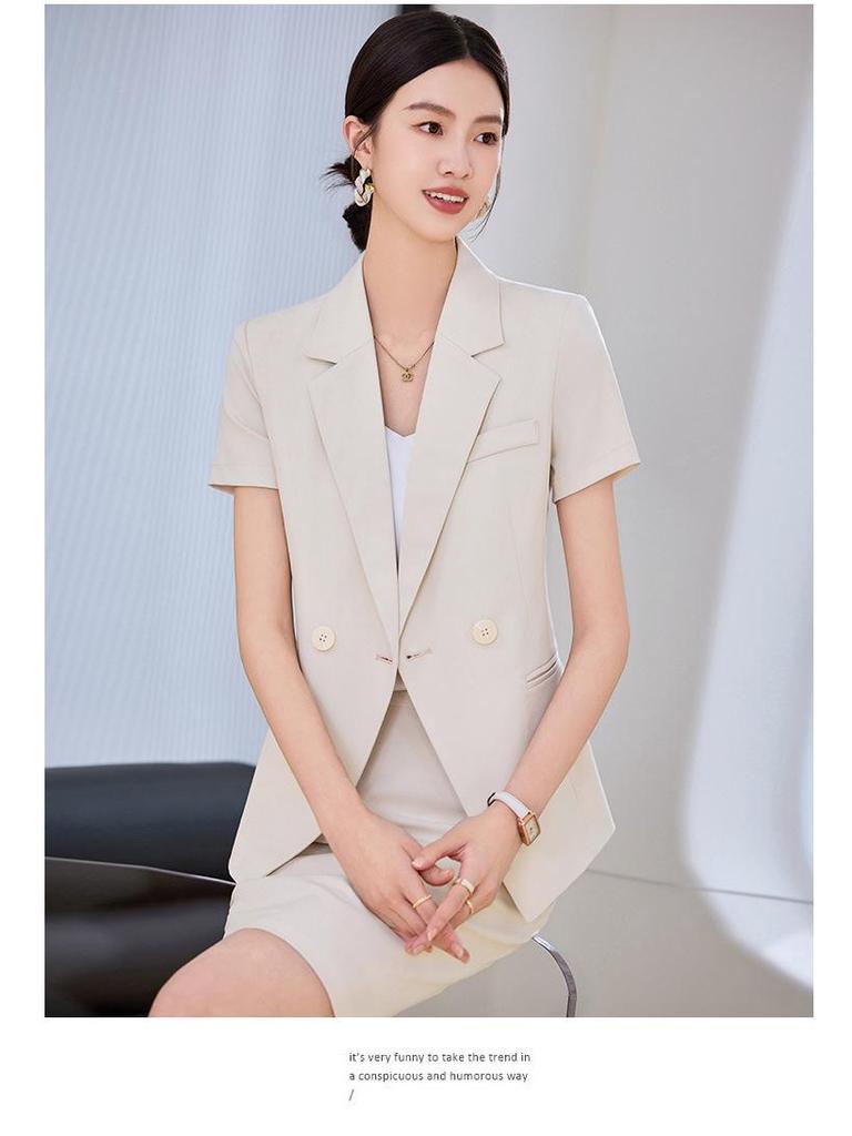 Damski garnitur blezerowy w stylu koreańskim z wyższej półki do profesjonalnego i casualowego noszenia latem
