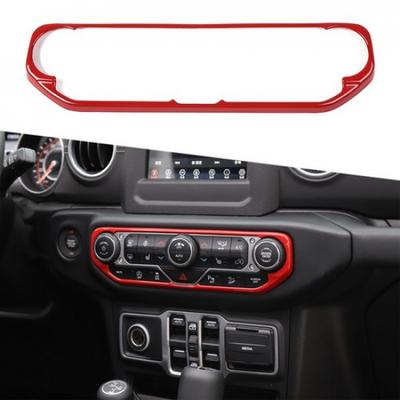 Red Center Control Air Conditioner Switch Frame Trim  For Jeep Wrangler JL 2018+